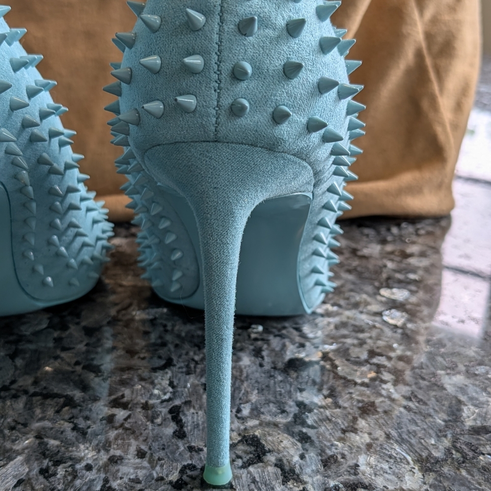 Steve Madden Turquoise Spike Pointed-Toe Heels - Picture 6 of 8